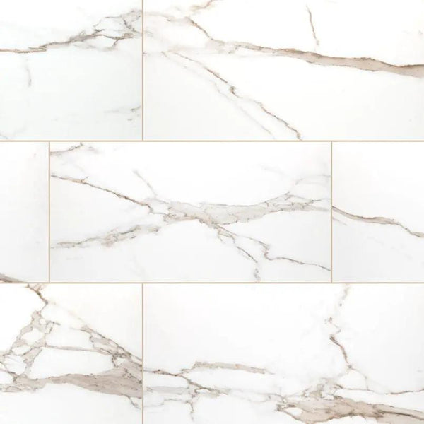 Savoy Crema Polished Marble Look Porcelain Tiles 12x24