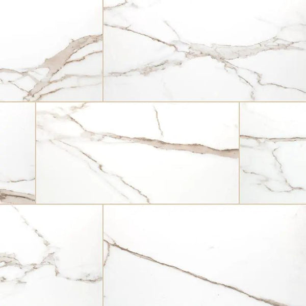 Savoy Crema Polished Marble Look Porcelain Tiles 24x48