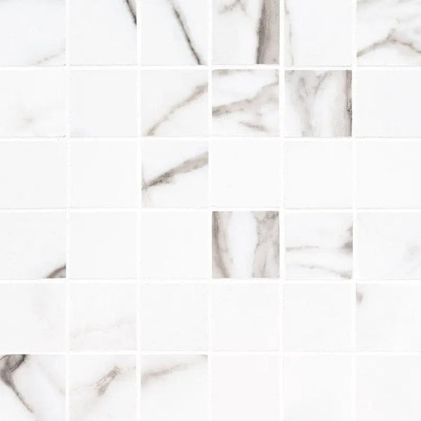 Savoy Crema Matte Marble Look Porcelain Mosaics 2x2