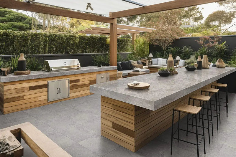 Soreno Grigio Matte Porcelain Tiles 24x24 in a finished room