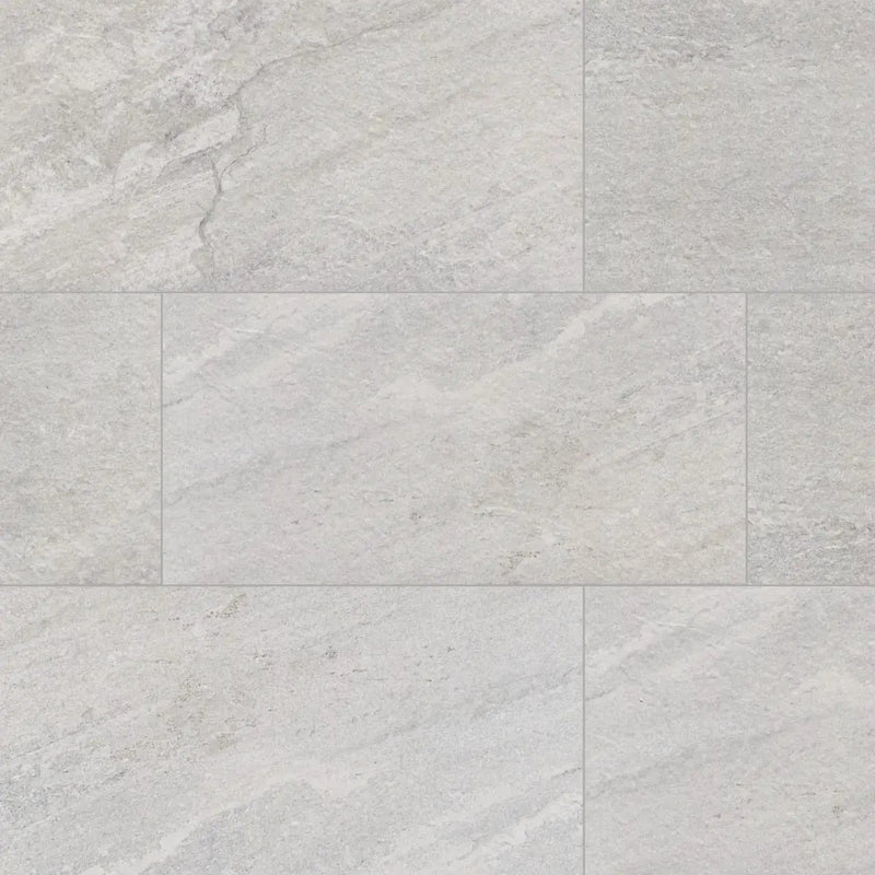 Traktion Stowe Silver Dune Matte Slate Look Porcelain Tiles 15x30 close up