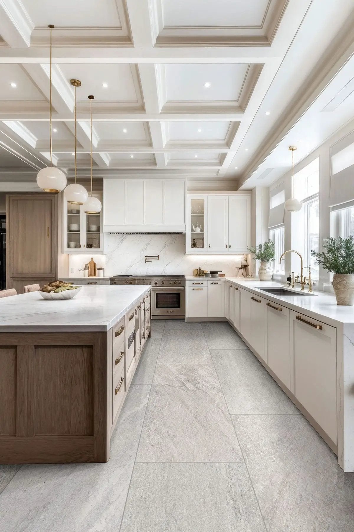 Traktion Stowe Silver Dune Matte Slate Look Porcelain Tiles 24x48 in a finished room