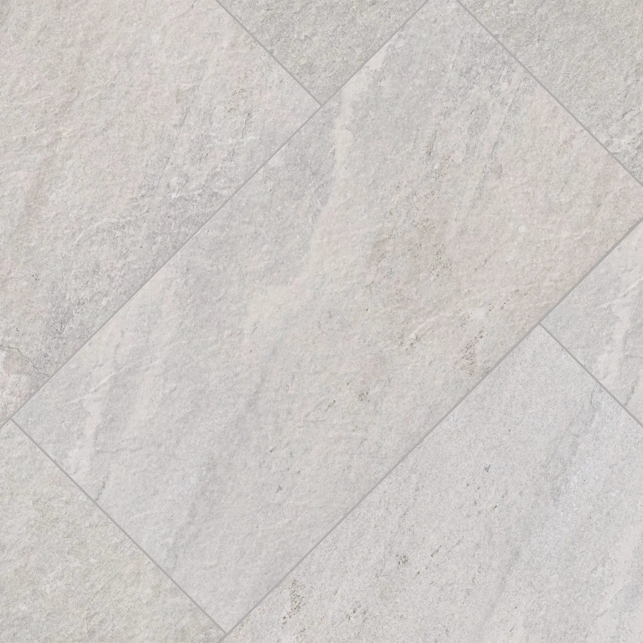 Traktion Stowe Silver Dune Matte Slate Look Porcelain Tiles 24x48 angled view