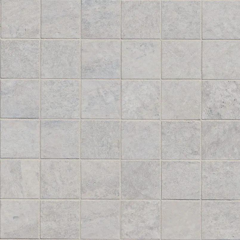 Traktion Stowe Silver Dune Matte Slate Look Porcelain Mosaics 2x2 close up