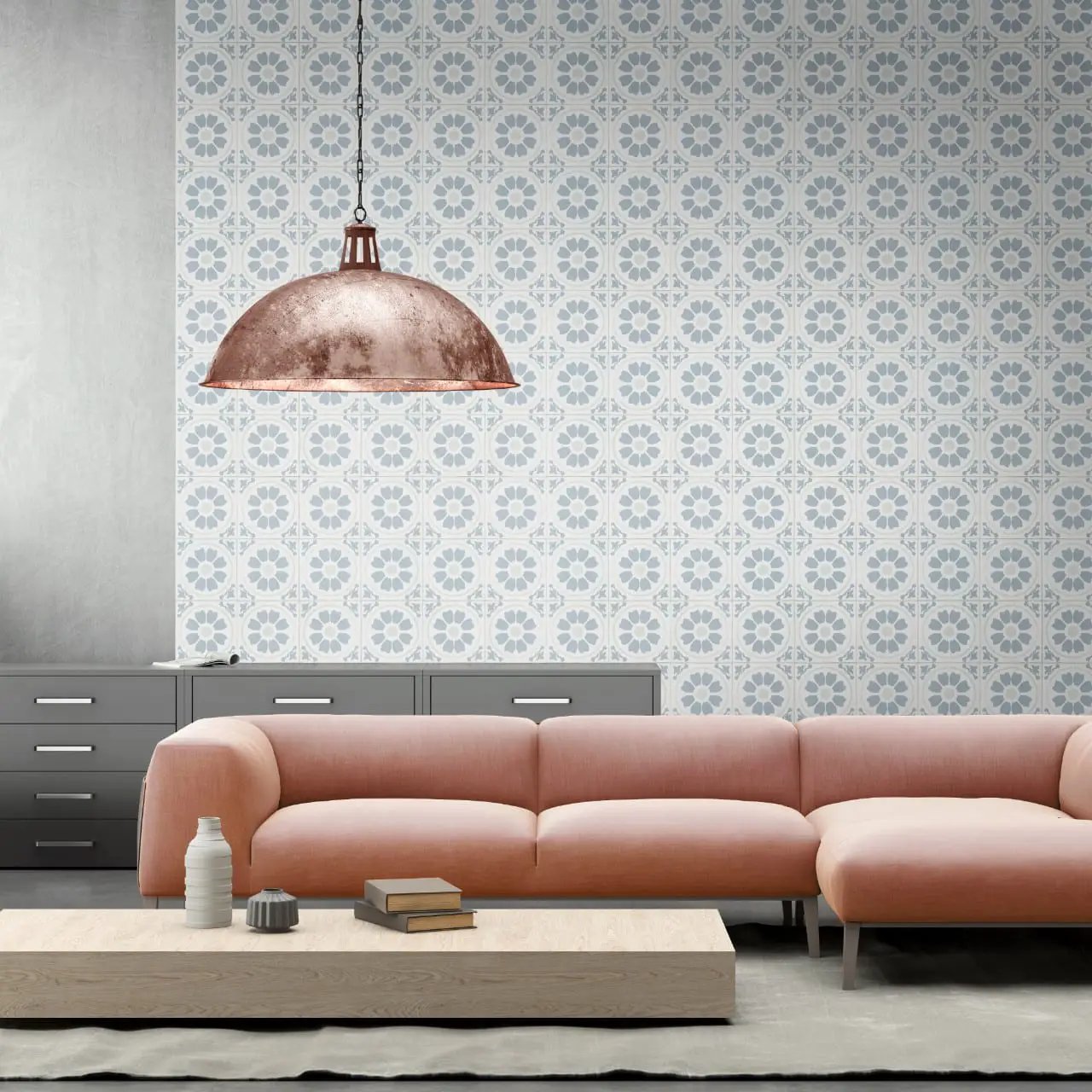 Kenzzi Tamensa Matte Porcelain Tiles 8x8 in a finished room