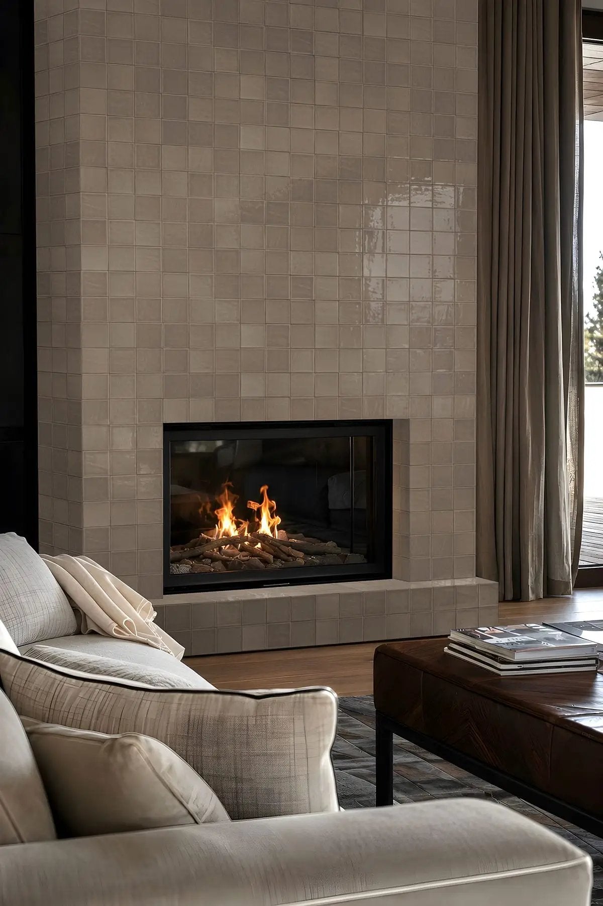 Umber 4x4 Glossy Ceramic Mosaics 2x8 by MSI Surfaces