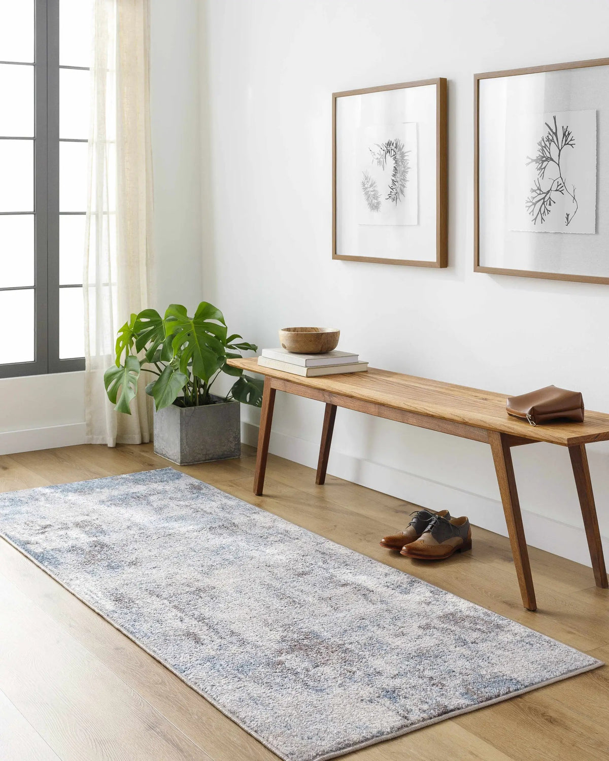 Netherfield Abstract Gray Rug, installed in a room 3