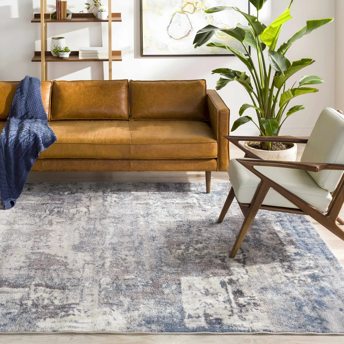 Netherfield Abstract Gray Rug, installed in a room 8