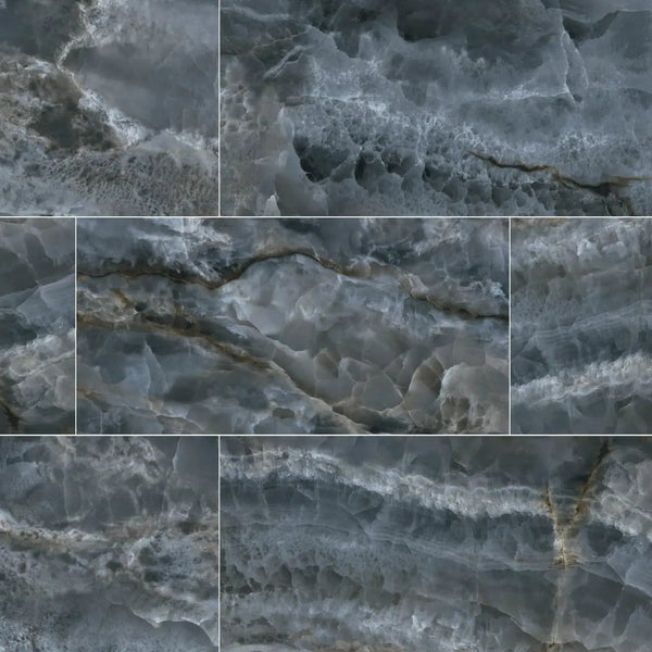 Exotika Tourmaline Polished Marble Look Porcelain Tiles 24x48