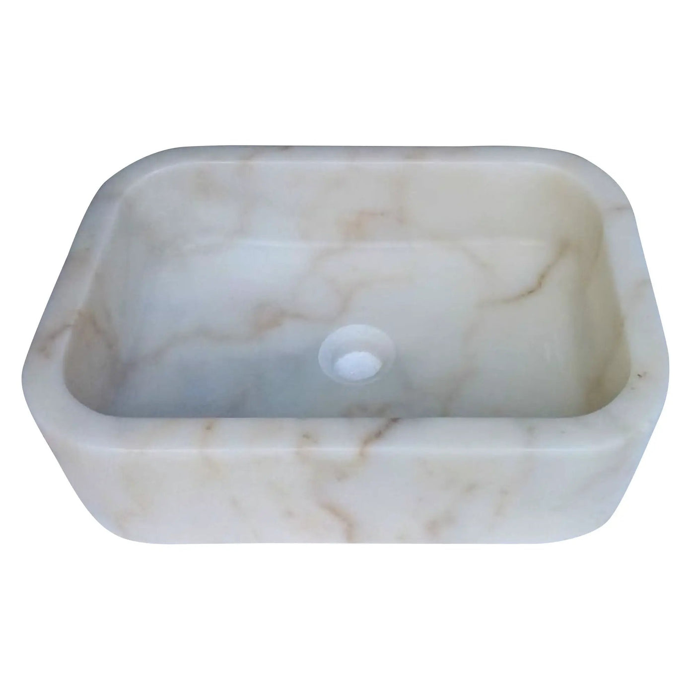 European Sugar Marble Rectangular Farmhouse Sink Artisan Semi-Polished 12.5x18x5 by GobekDesign