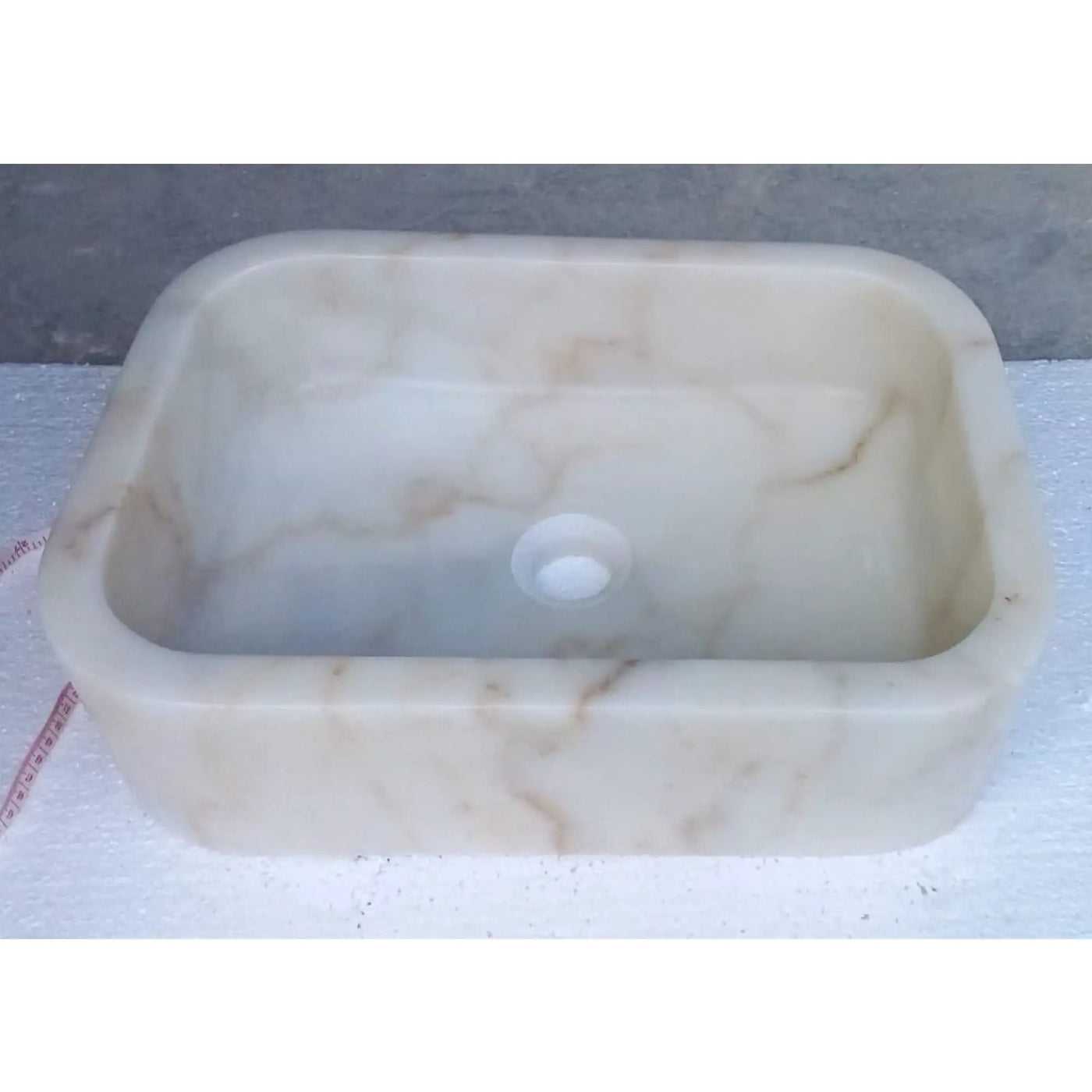European Sugar Marble Rectangular Farmhouse Sink Artisan Semi-Polished 12.5x18x5 by GobekDesign
