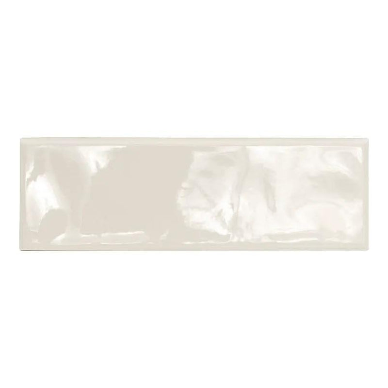 Urbano Crema Tile Glossy Bullnose Ceramic Mosaics 4x12 close up