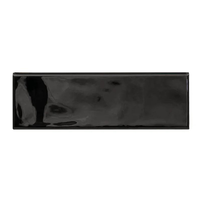 Urbano Ink Tile Glossy Bullnose Ceramic Mosaics 4x12 close up