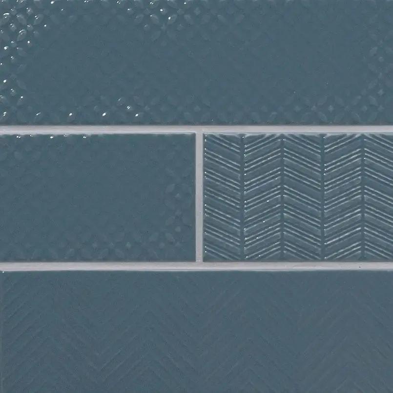 Urbano Navy Glossy Ceramic Mosaics 4x12 2 close up
