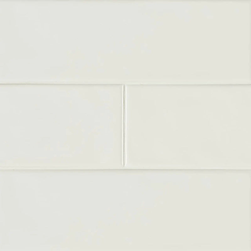 Urbano Pure Subway Tile Glossy Ceramic Mosaics 4x12 by MSI Surfaces