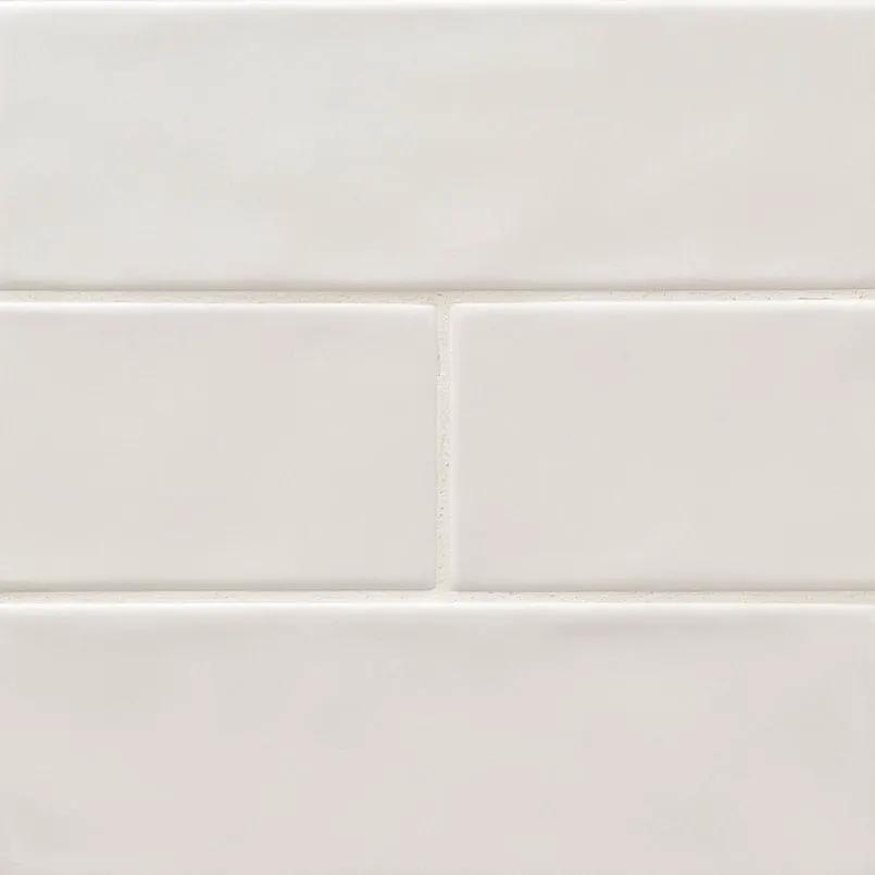 Urbano Pure Subway Tile Glossy Ceramic Mosaics 4x12 by MSI Surfaces