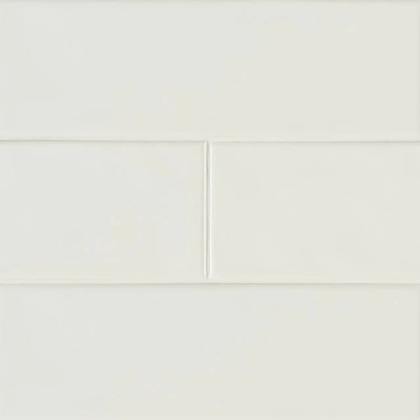 Urbano Pure Subway Tile Glossy Bullnose Ceramic Mosaics 4x12