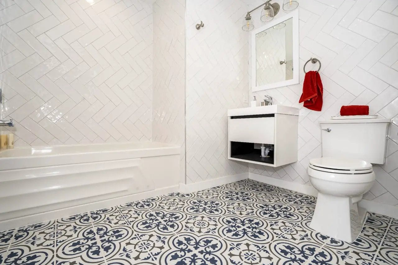 Kenzzi Zanzibar Matte Porcelain Tiles 8x8 in a finished room