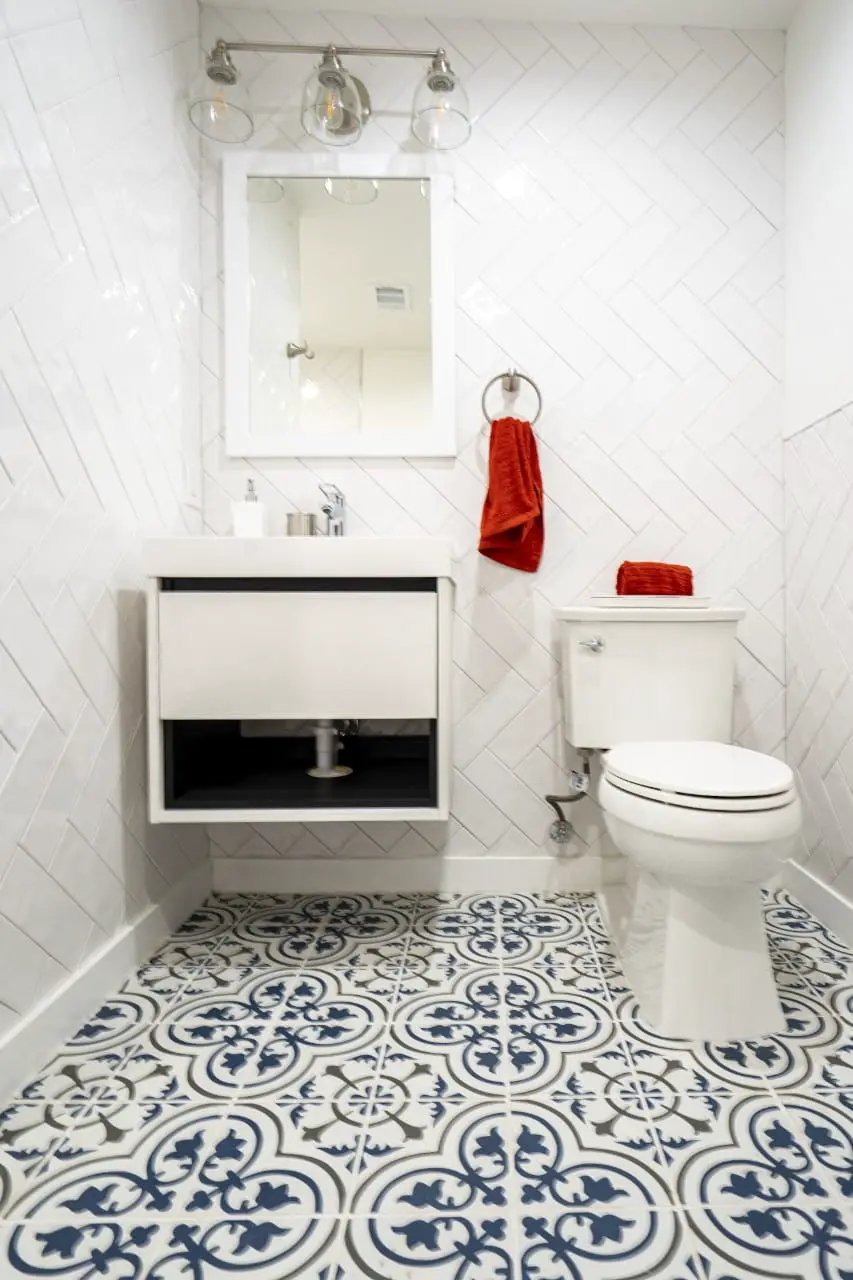Kenzzi Zanzibar Matte Porcelain Tiles 8x8 in a finished room