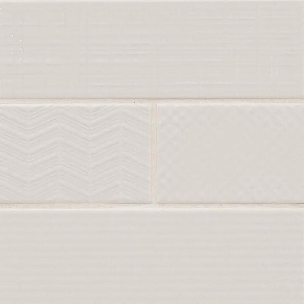 Urbano Pure Subway Tile Glossy Ceramic Mosaics 4x12 2