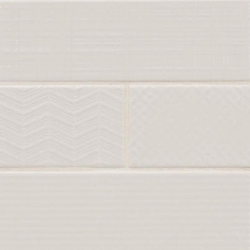 Urbano Pure Subway Tile Glossy Ceramic Mosaics 4x12 2 by MSI Surfaces