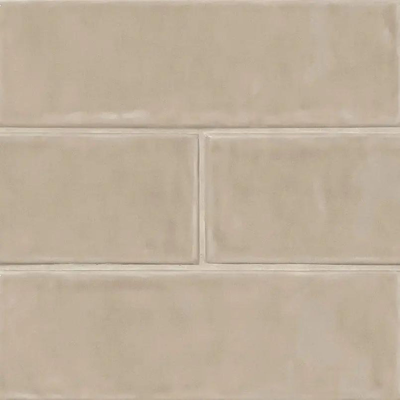 Urbano Warm Concrete Tile Glossy Ceramic Mosaics 4x12 by MSI Surfaces