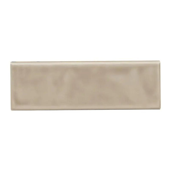 Urbano Warm Concrete Tile Glossy Bullnose Ceramic Mosaics 4x12