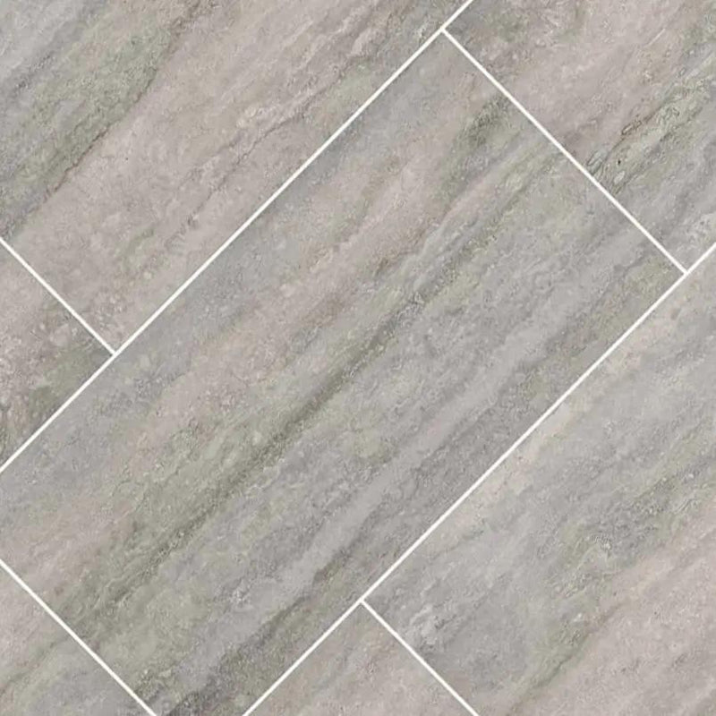 Veneto Gray Matte Travertine Look Porcelain Mosaics 2x2 by MSI Surfaces