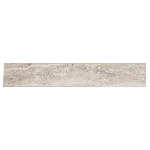 Veneto Gray Matte Bullnose Travertine Look Porcelain Moldings 3x24