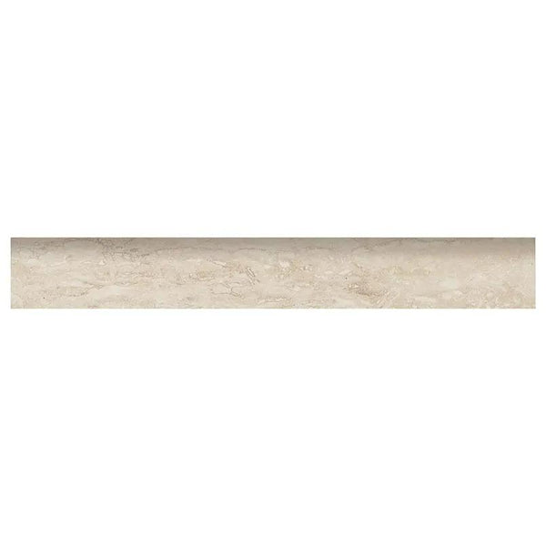 Veneto White Matte Bullnose Travertine Look Porcelain Moldings 3x24