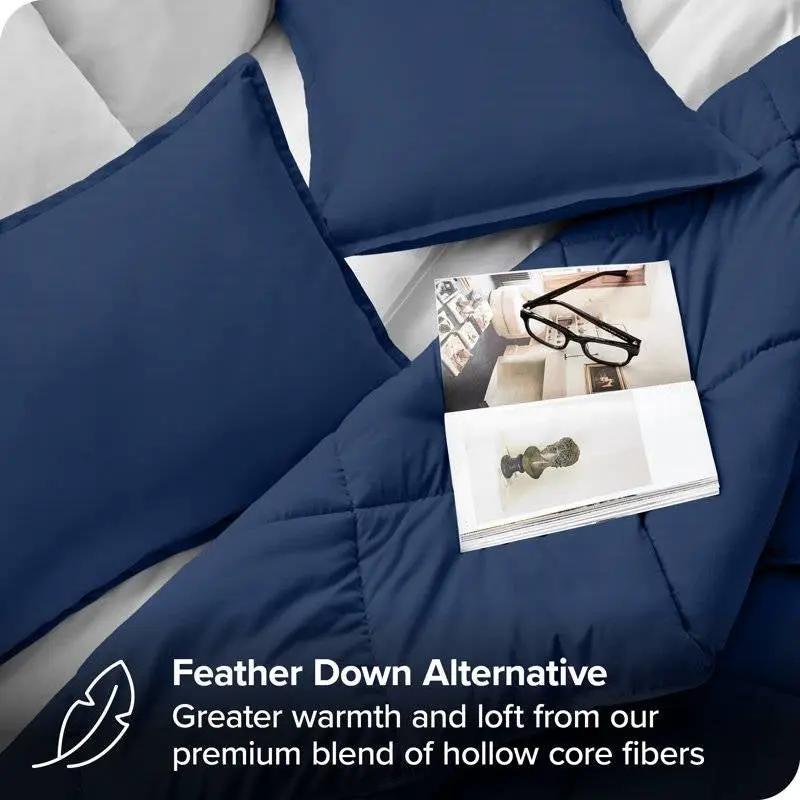 Full/Double size Super Soft Down Alternative Comforter Set in Navy Blue by HomePacific