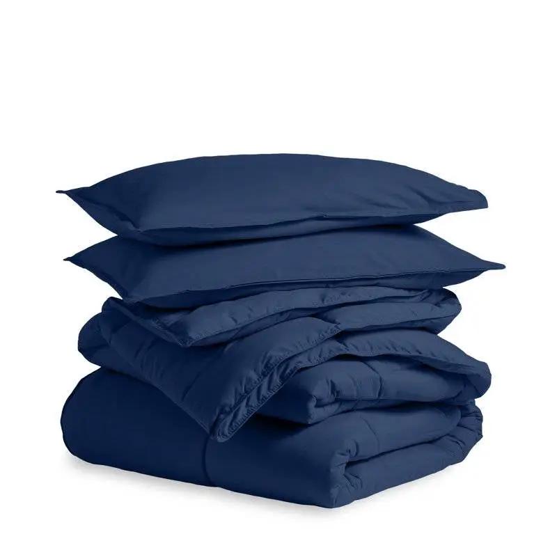 Twin/Twin XL size Super Soft Down Alternative Comforter Set in Navy Blue by HomePacific