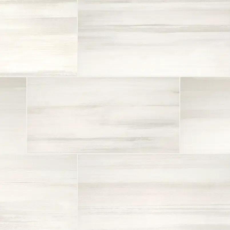 Watercolor Bianco Matte Marble Look Porcelain Tiles 12x24 by MSI Surfaces