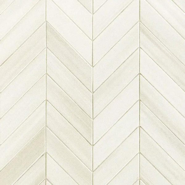 Watercolor Bianco Matte Chevron Marble Look Porcelain Mosaics 12x15