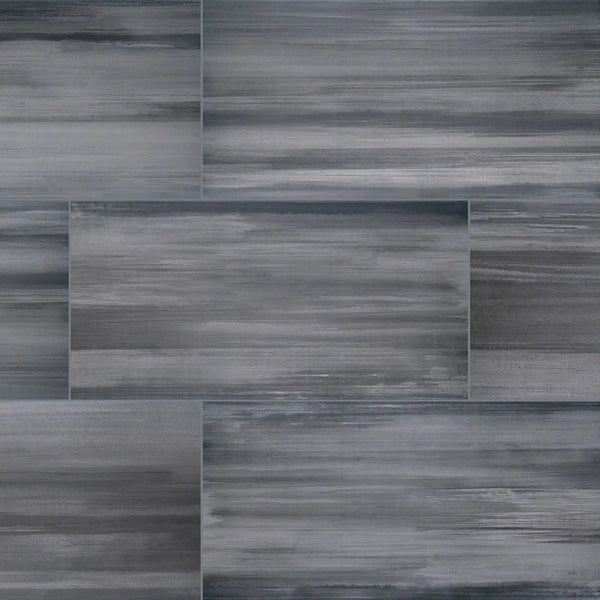 Watercolor Graphite Matte Marble Look Porcelain Tiles 12x24