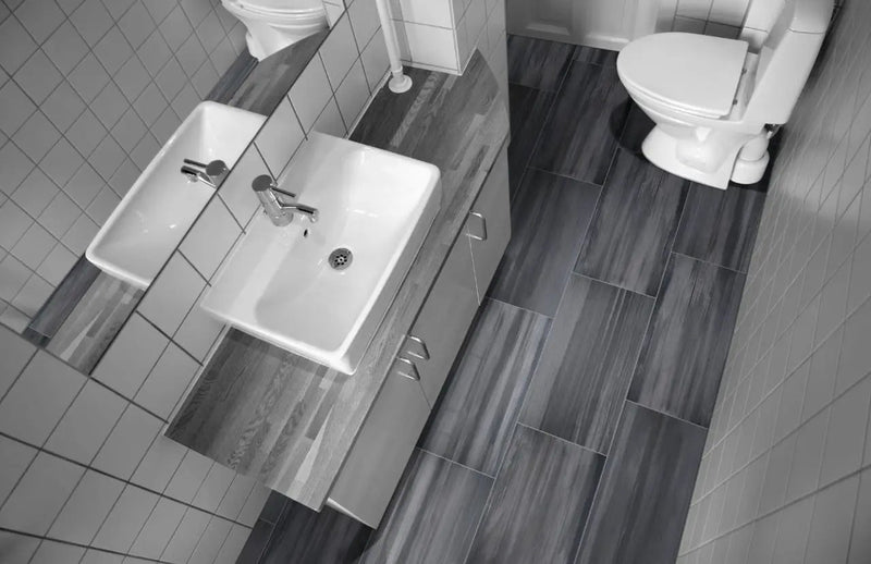 Watercolor Graphite Matte Chevron Marble Look Porcelain Mosaics by MSI Surfaces