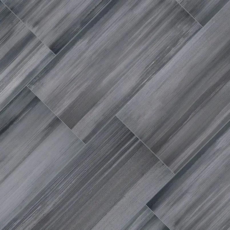 Watercolor Graphite Matte Chevron Marble Look Porcelain Mosaics by MSI Surfaces