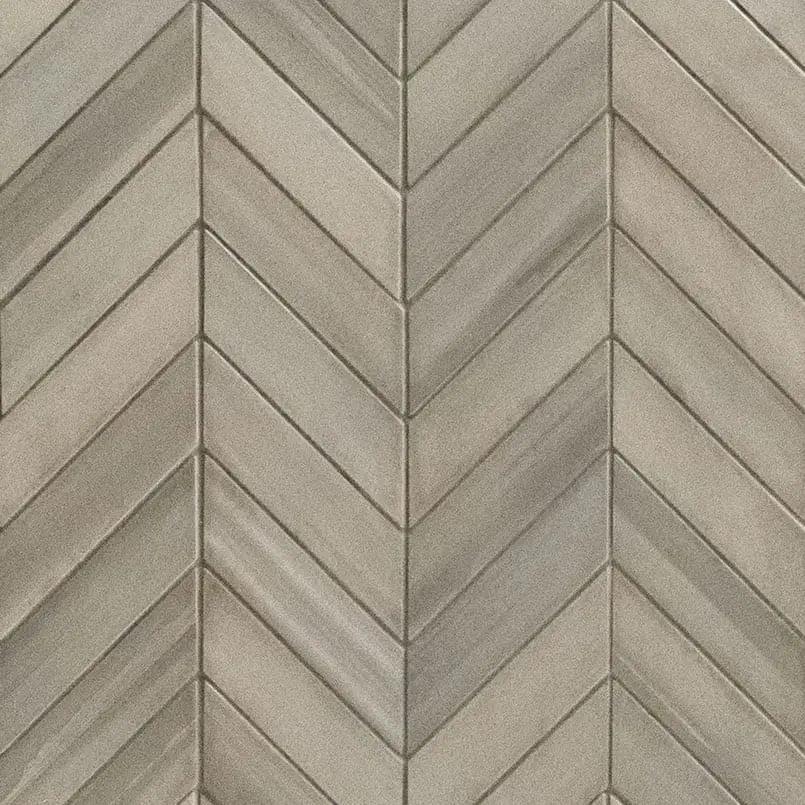 Watercolor Grigio Matte Chevron Marble Look Porcelain Mosaics 12x15 by MSI Surfaces