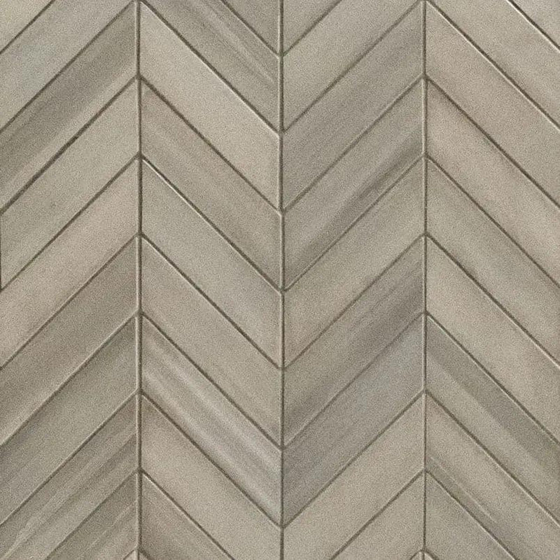 Watercolor Grigio Matte Chevron Marble Look Porcelain Mosaics 12x15 by MSI Surfaces