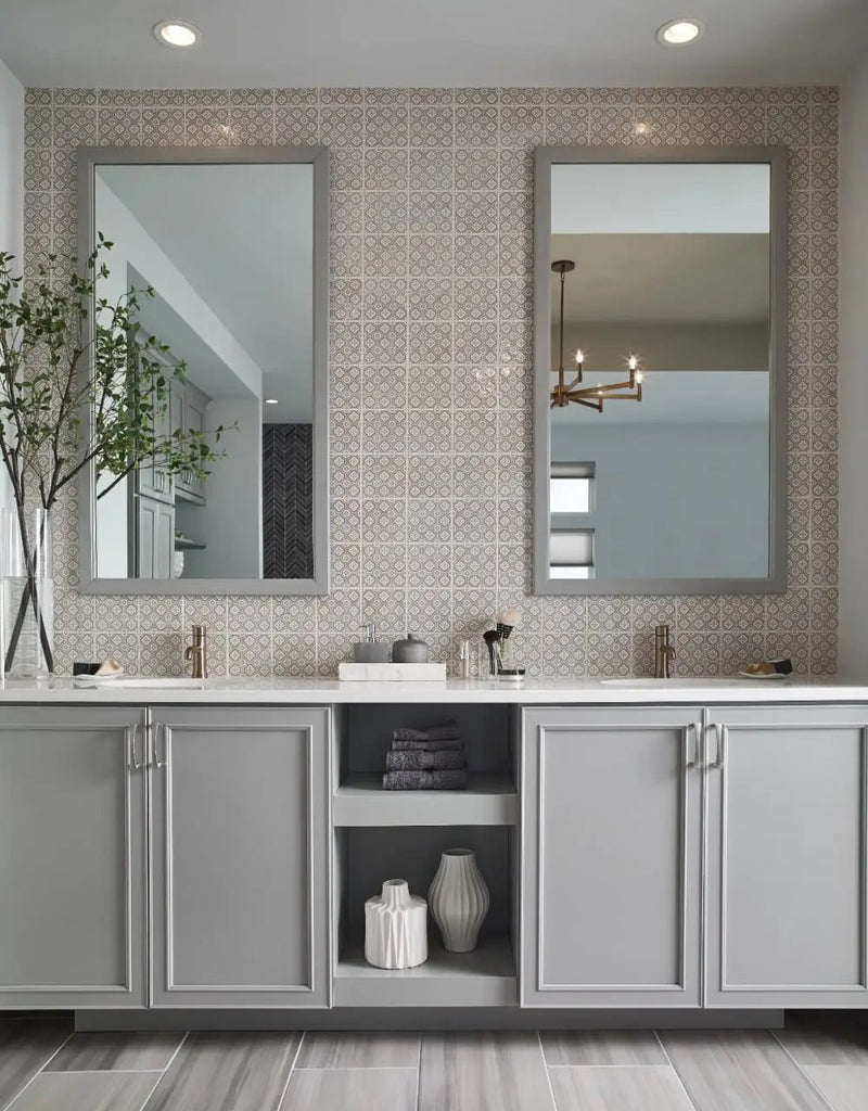 Watercolor Grigio Matte Chevron Marble Look Porcelain Mosaics 12x15 by MSI Surfaces