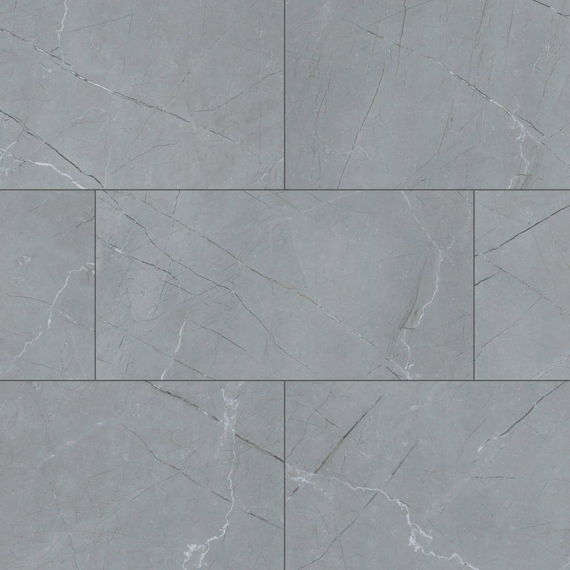 Aylana Gris Matte Marble Look Porcelain Tiles 12x24 close up