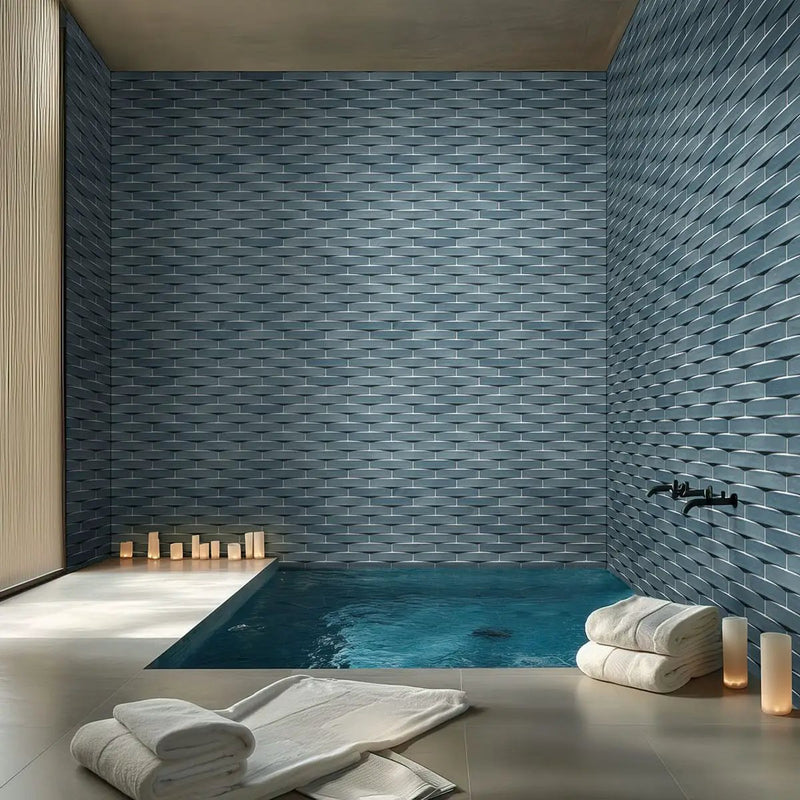 Acqua Glossy Ceramic Mosaics 2x10 by MSI Surfaces