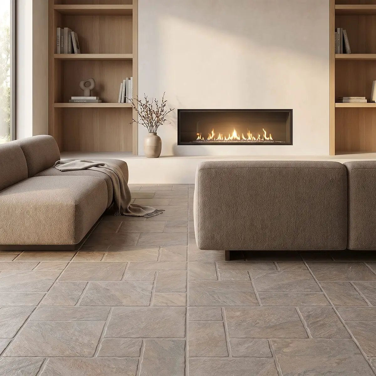 Marlu Dune Matte Slate Look Porcelain Tiles 18x18 by MSI Surfaces