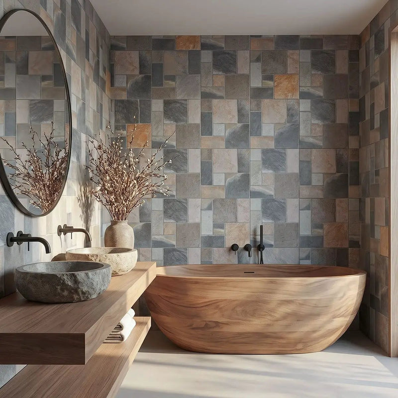 Marlu Slate Mix Matte Look Porcelain Tiles 18x18 by MSI Surfaces