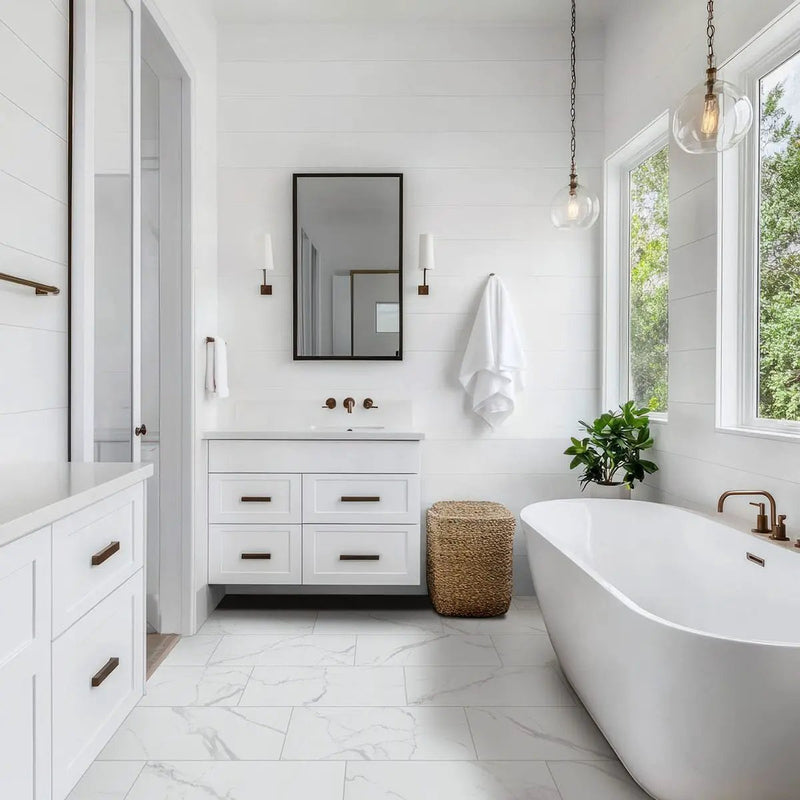 Roman Statuario Matte Marble Look Porcelain Tiles 12x24 by MSI Surfaces