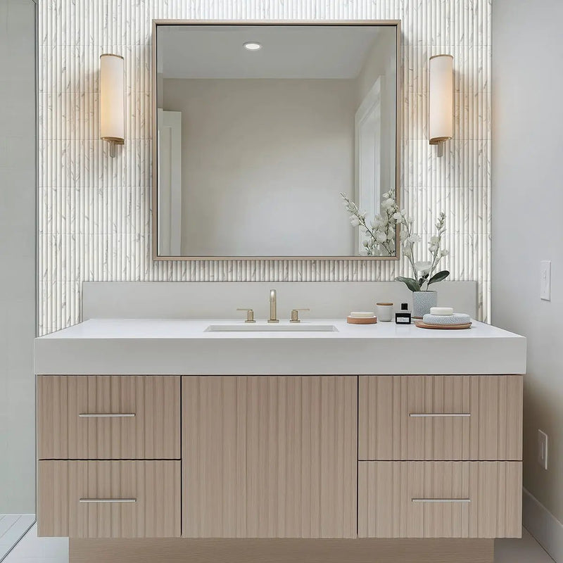 Scanalato Calacatta Matte Porcelain Tiles 5x10 by MSI Surfaces