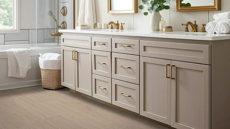 Whitehill Ashwood 9x48 Matte Wood Look Porcelain Tiles in a finished room