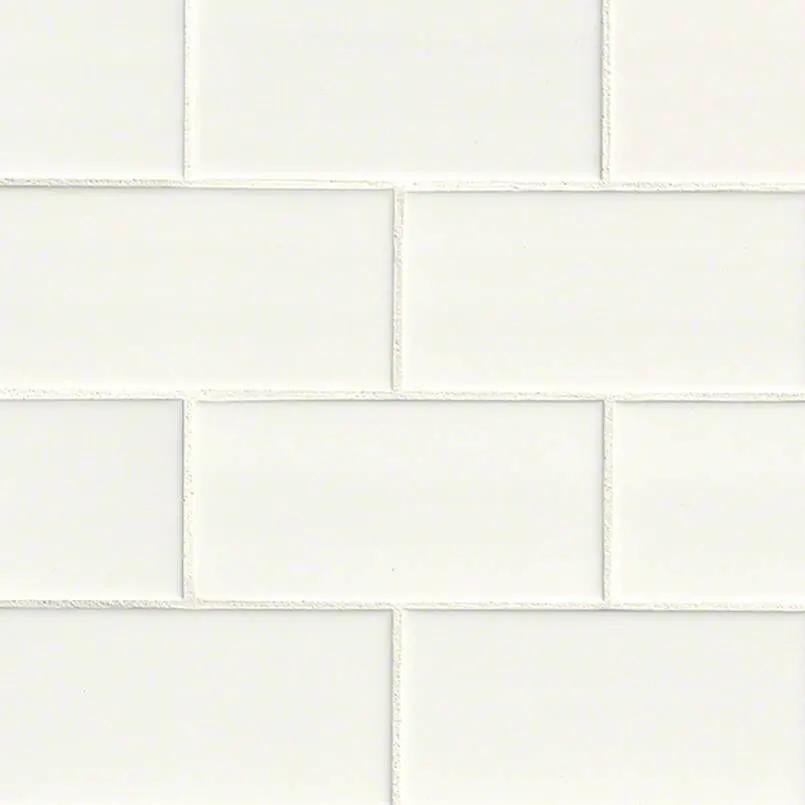 Domino White Glossy Porcelain Mosaics 3x6 0.25 inch by MSI Surfaces