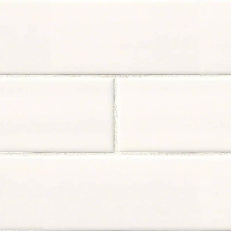 Domino White Glossy Porcelain Mosaics 4x12 by MSI Surfaces