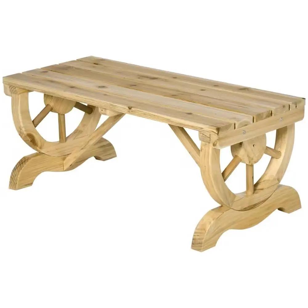 Outdoor Farmhouse Patio Backyard 2-Person Garden Bench in Natural Finish by HomePacific